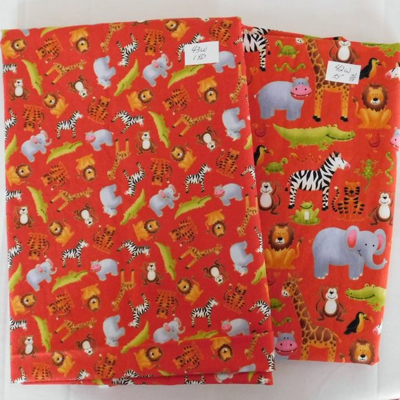 Fabric Makower UK Henley Studio, Jolly Jungle Animals, 2pc 1+7/8= 1 7/8, 42 Wide - Picture 2 of 4